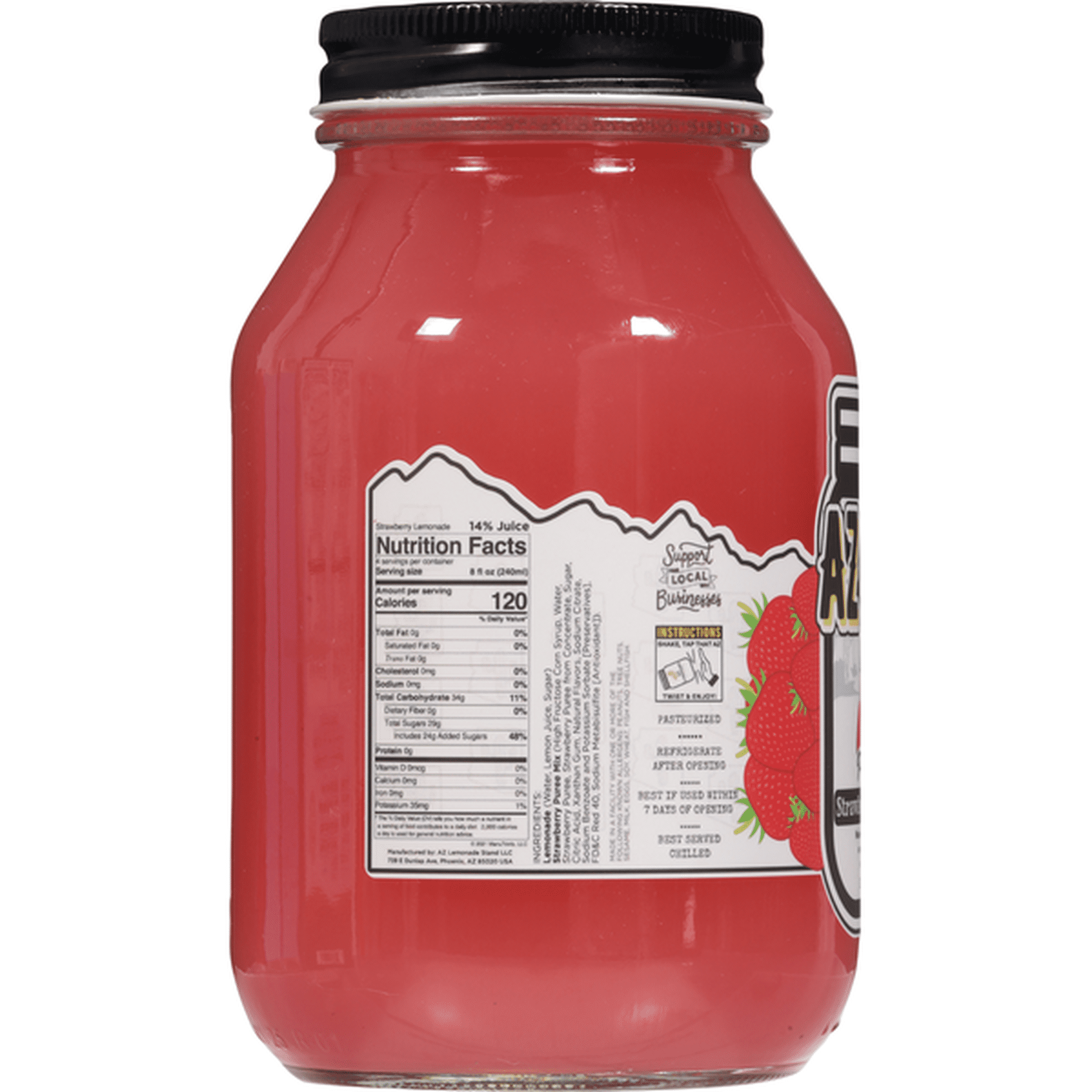 Strawberry Lemonade Premium Mason Jar (Glass)